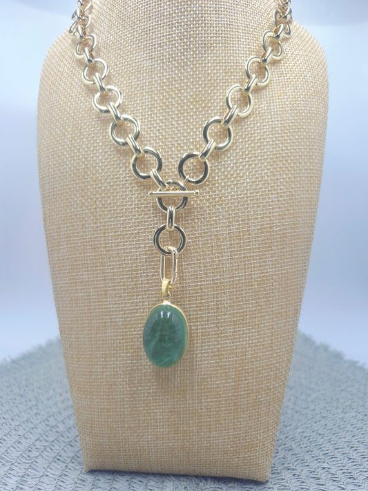 Loop Duo Green Fluorite Necklace/Bracelet