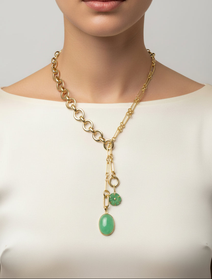 Luxe Loop Double Drop Necklace