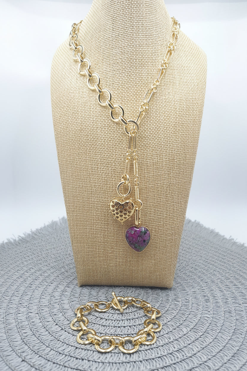 Loop Duo Ruby Zoisite Necklace/Bracelet