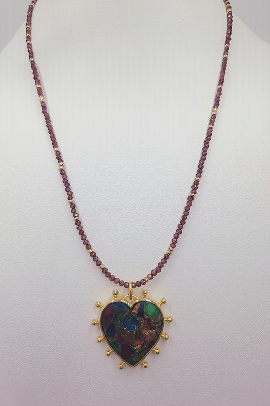 Garnet Heart Necklace