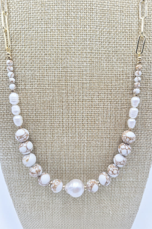 Golden Glow Baroque Pearl Necklace