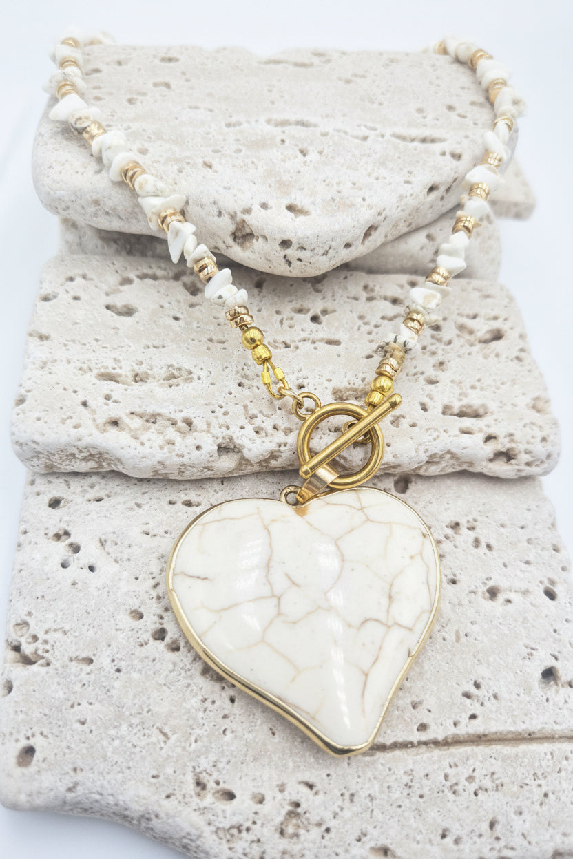 Howlite Heart Necklace