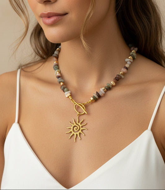 Sunfire Alashan Agate Necklace
