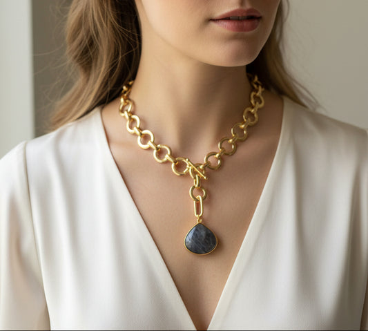 Loop Duo Labradorite Necklace/Bracelet