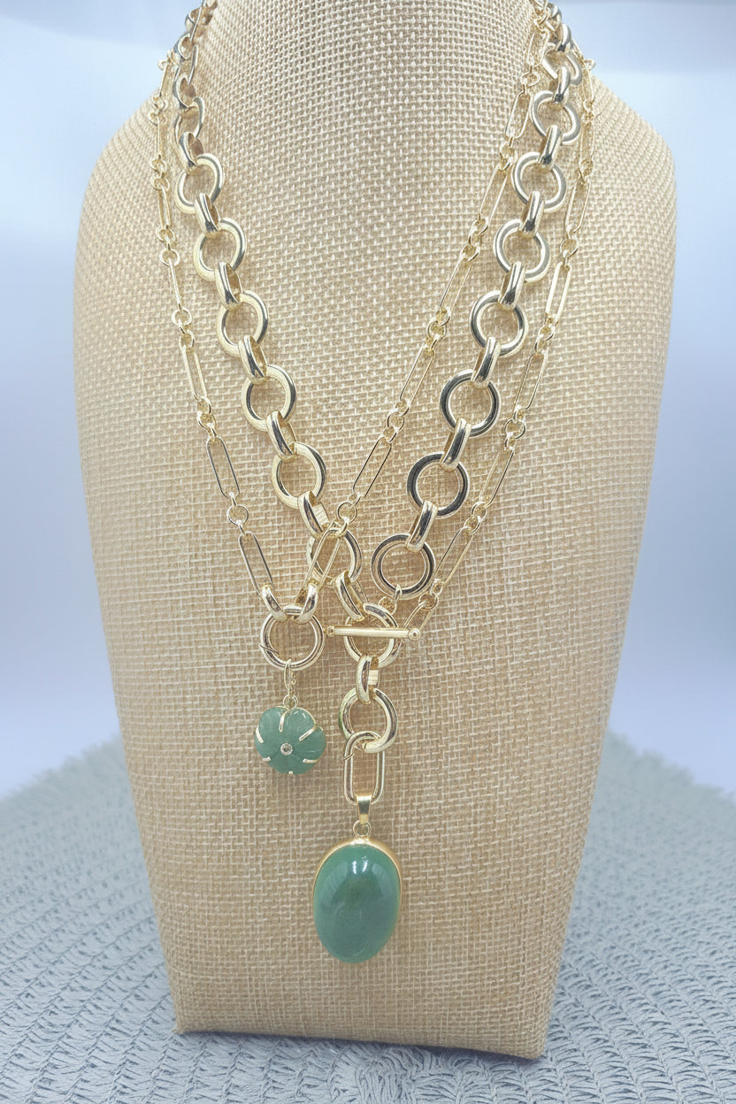 Loop Duo Green Fluorite Necklace/Bracelet