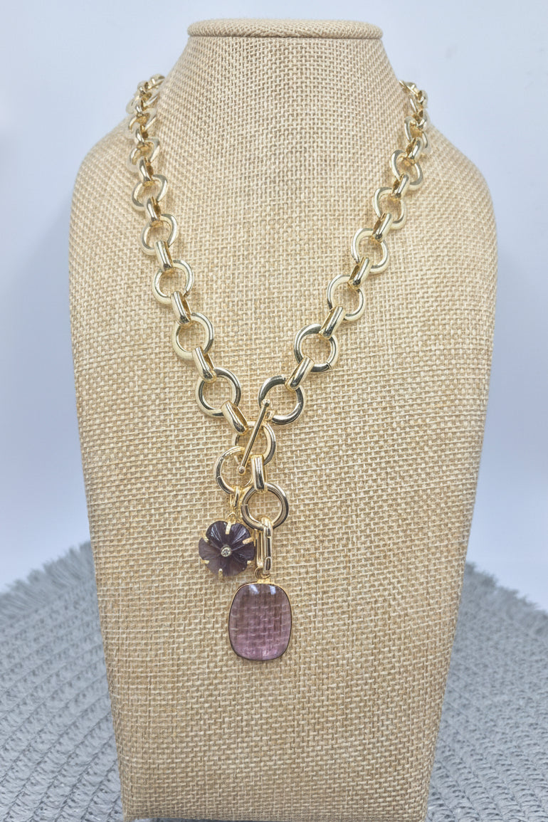 Loop Duo Amethyst Necklace/Bracelet