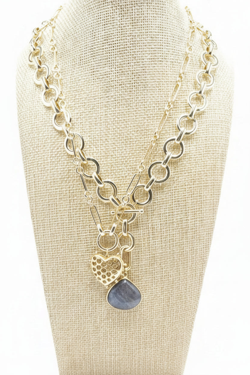 Loop Duo Labradorite Necklace/Bracelet