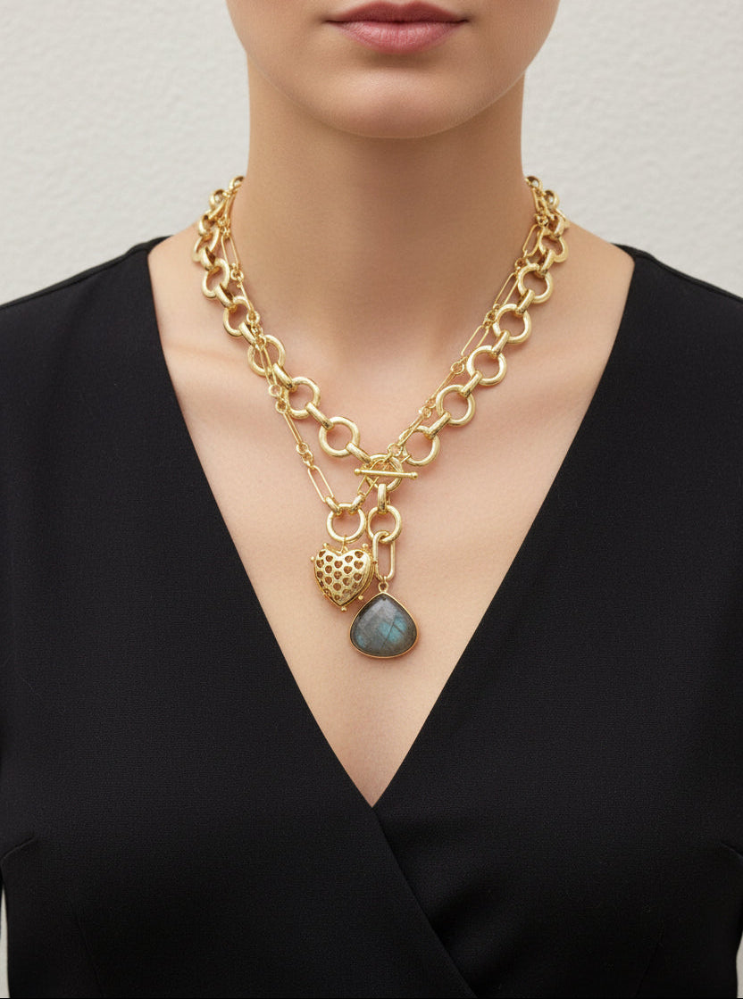 Loop Duo Labradorite Necklace/Bracelet