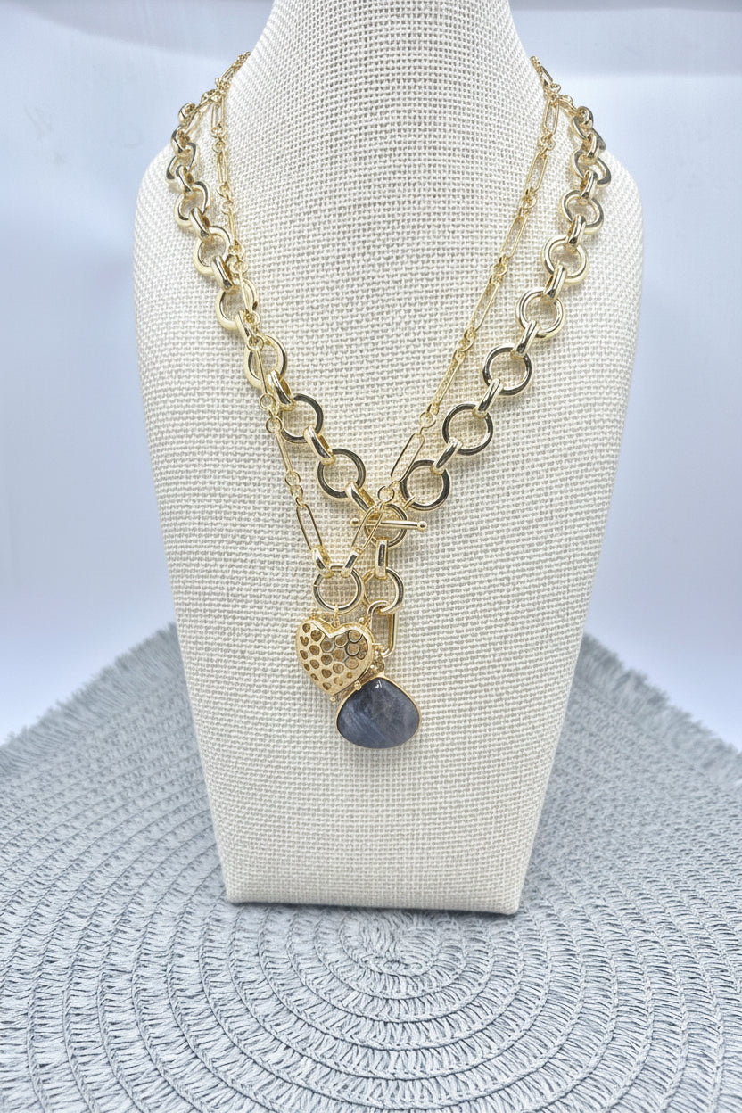 Loop Duo Labradorite Necklace/Bracelet