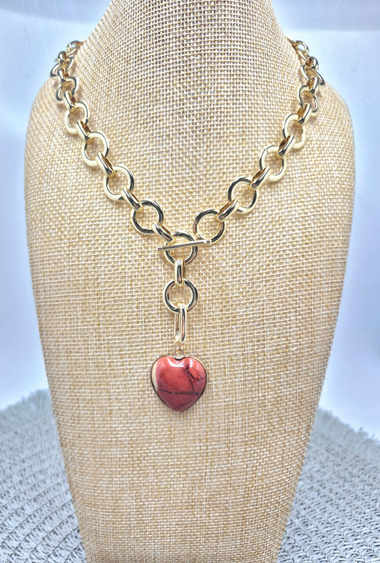 Loop Duo Red Jasper Necklace/Bracelet
