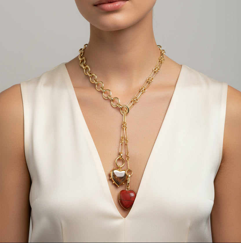 Loop Duo Red Jasper Necklace/Bracelet