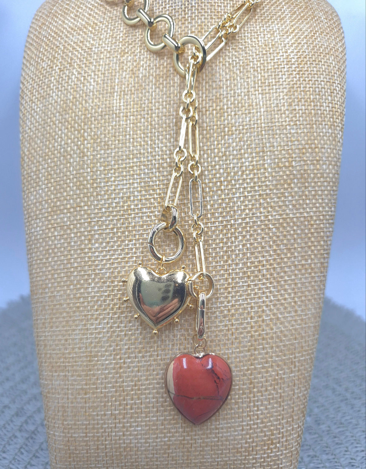 Loop Duo Red Jasper Necklace/Bracelet