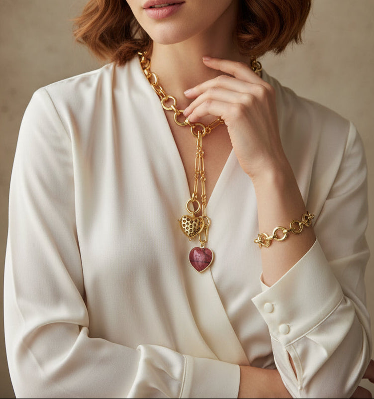 Luxe Loop Double Drop Necklace