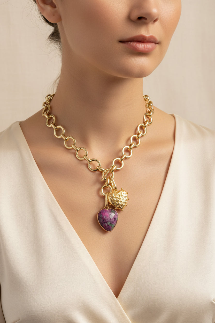 Loop Duo Ruby Zoisite Necklace/Bracelet