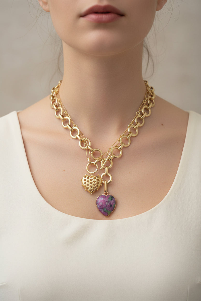 Loop Duo Ruby Zoisite Necklace/Bracelet