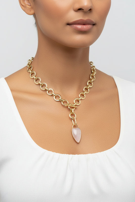 Loop Duo White Crystal Necklace/Bracelet