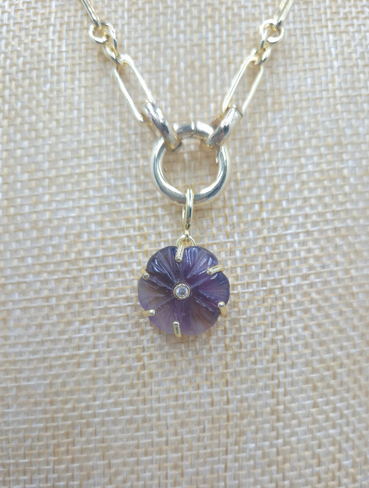 Luxe Link Amethyst Flower Necklace