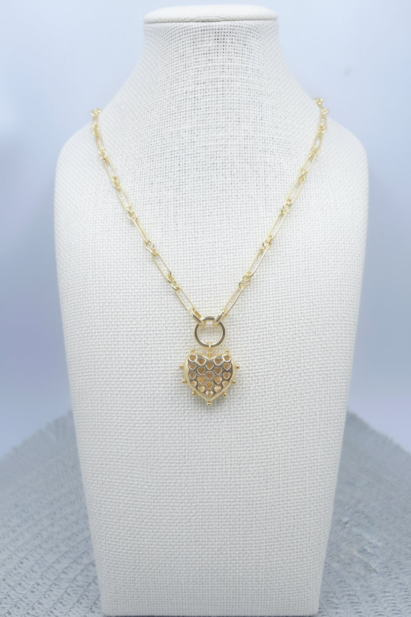 Luxe Link Gold Filigree Heart Necklace