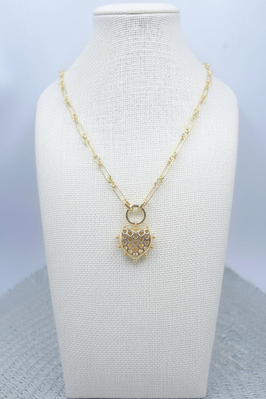 Luxe Link Gold Filigree Heart Necklace