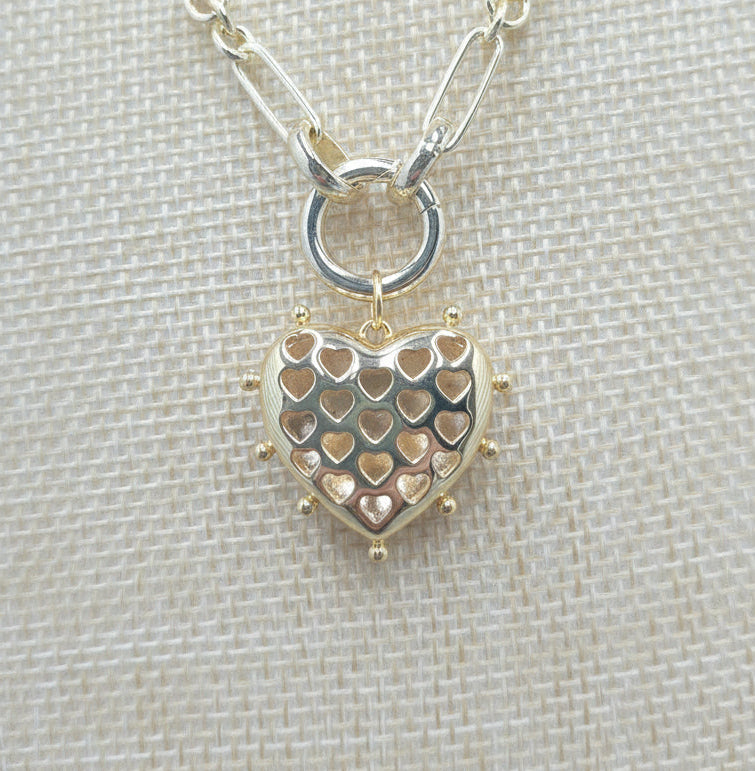 Luxe Link Gold Filigree Heart Necklace