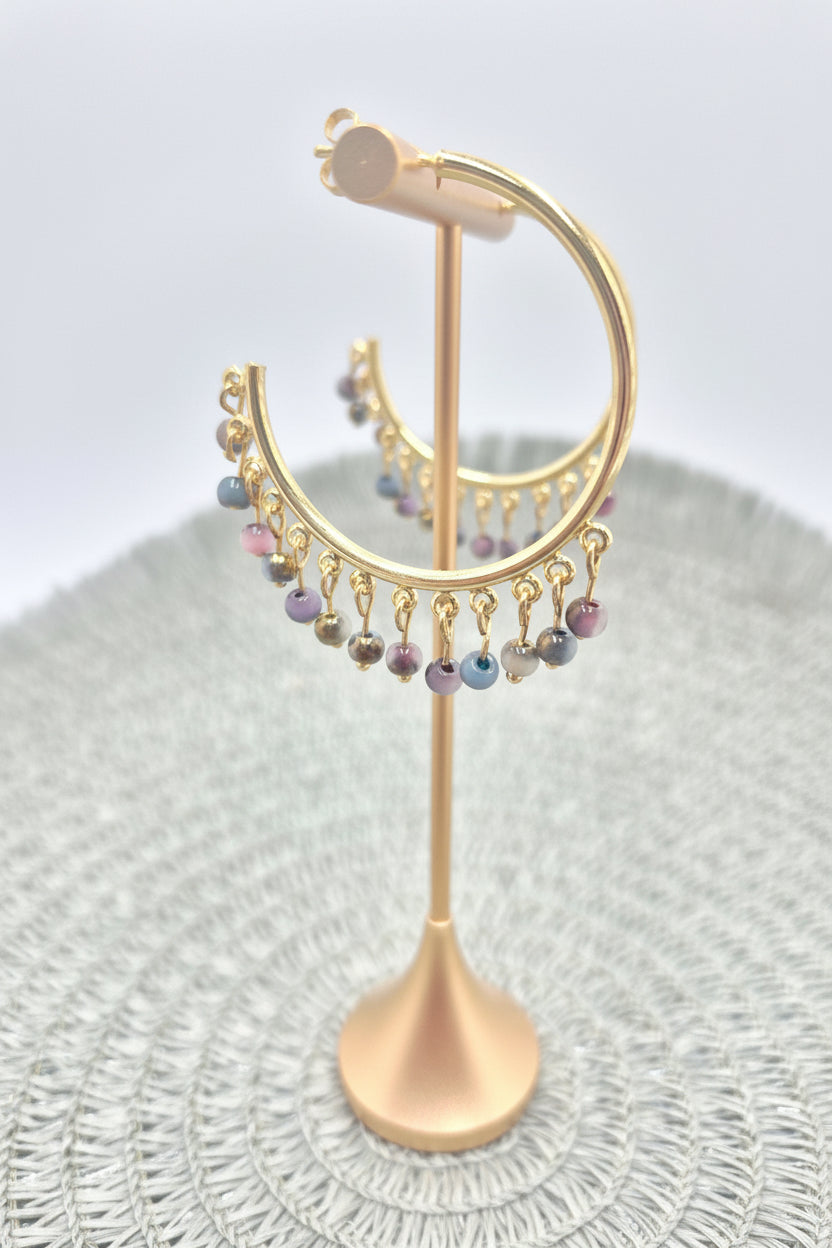 Loop Hoop Earrings - Midnight Blues