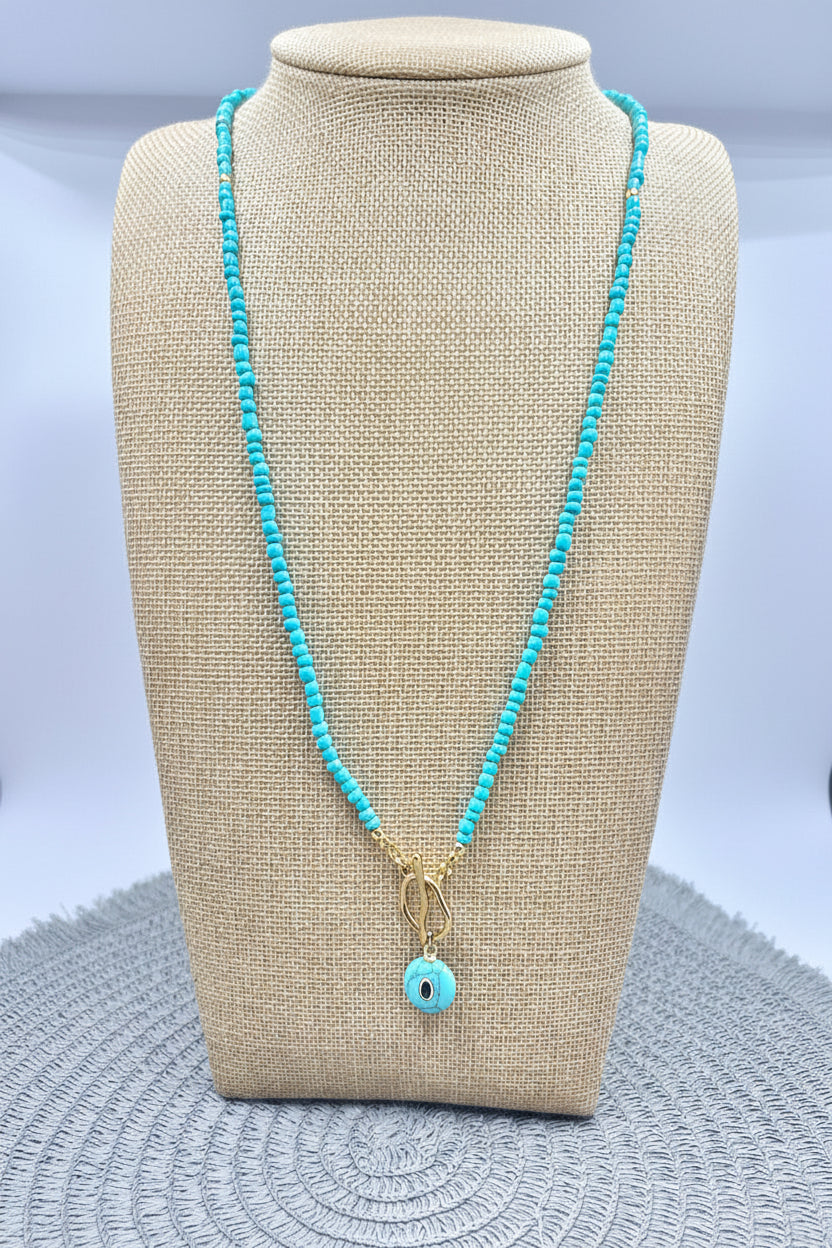 Turquoise Tide Beaded Necklace
