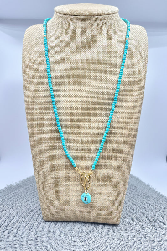 Turquoise Tide Beaded Necklace