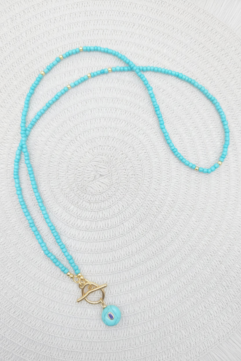 Turquoise Tide Beaded Necklace