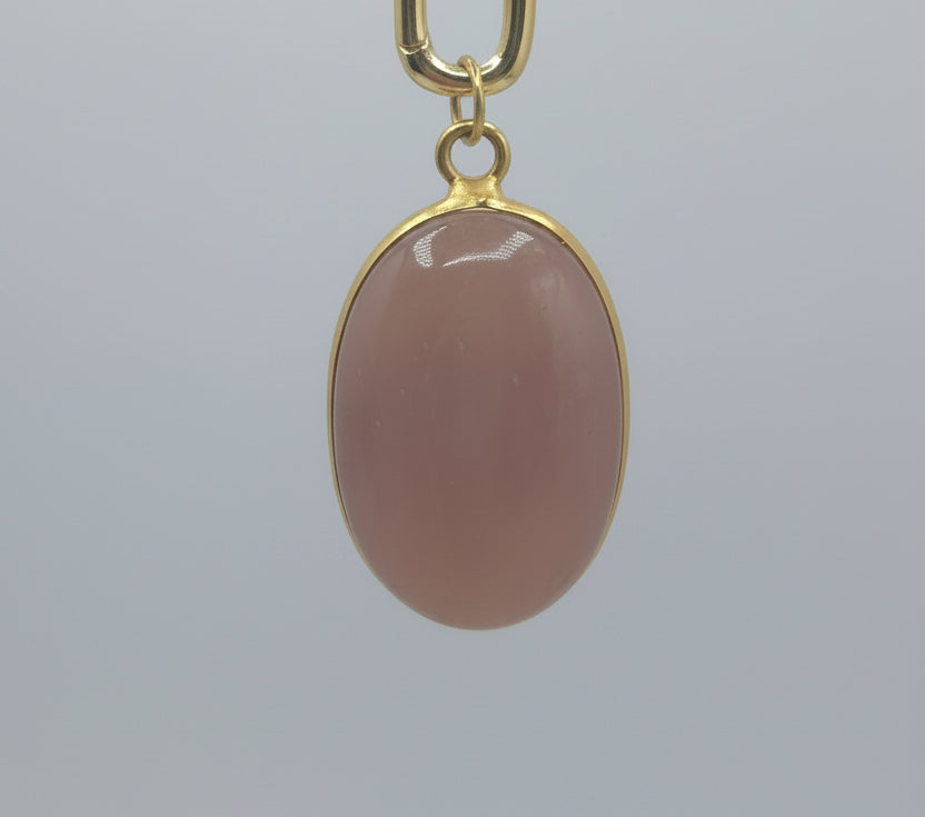 Loop Duo Peach Moonstone Necklace/Bracelet