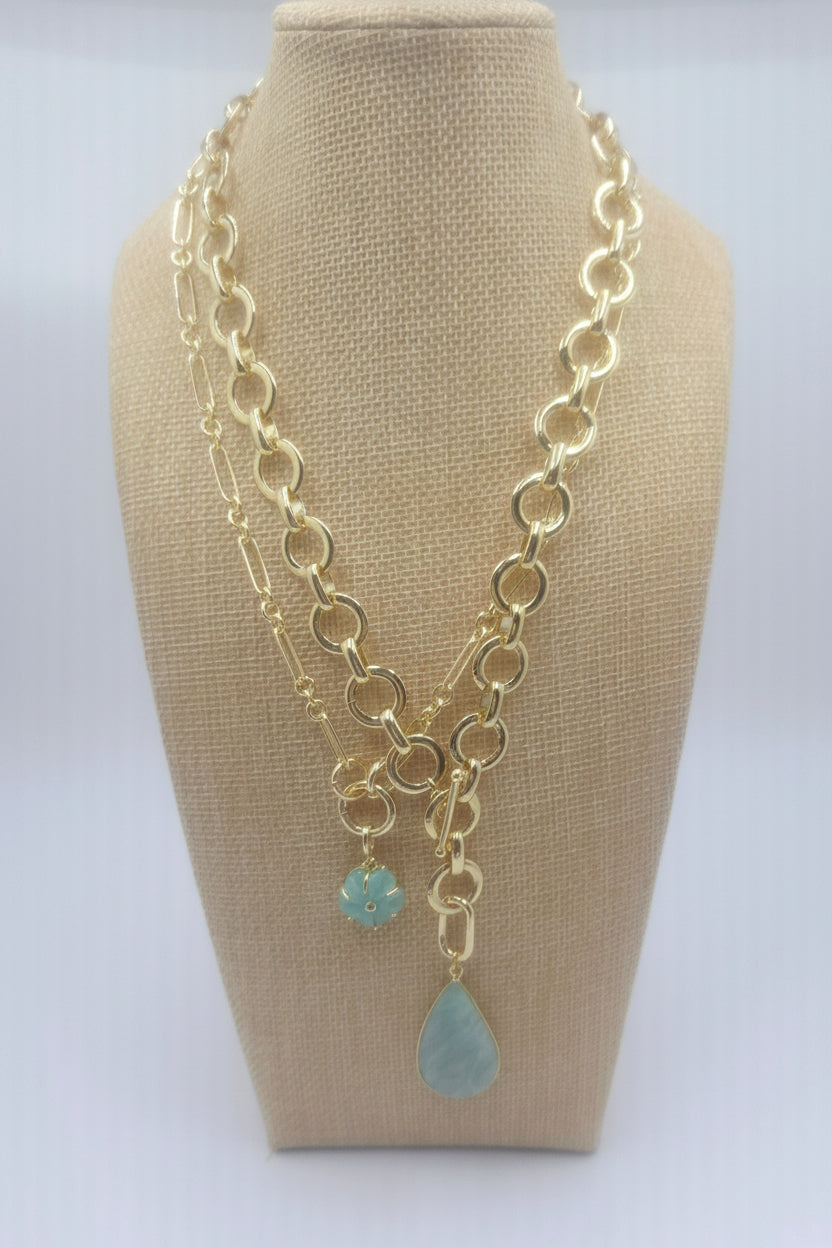 Luxe Link Amazonite Flower Necklace