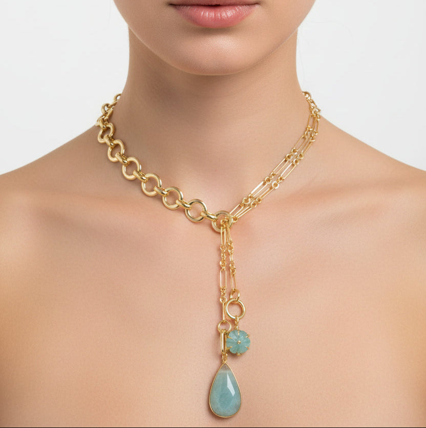 Loop Duo Amazonite Necklace/Bracelet