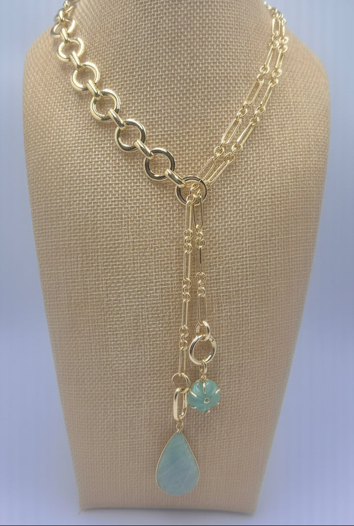 Loop Duo Amazonite Necklace/Bracelet