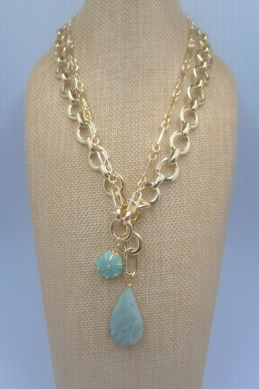 Loop Duo Amazonite Necklace/Bracelet