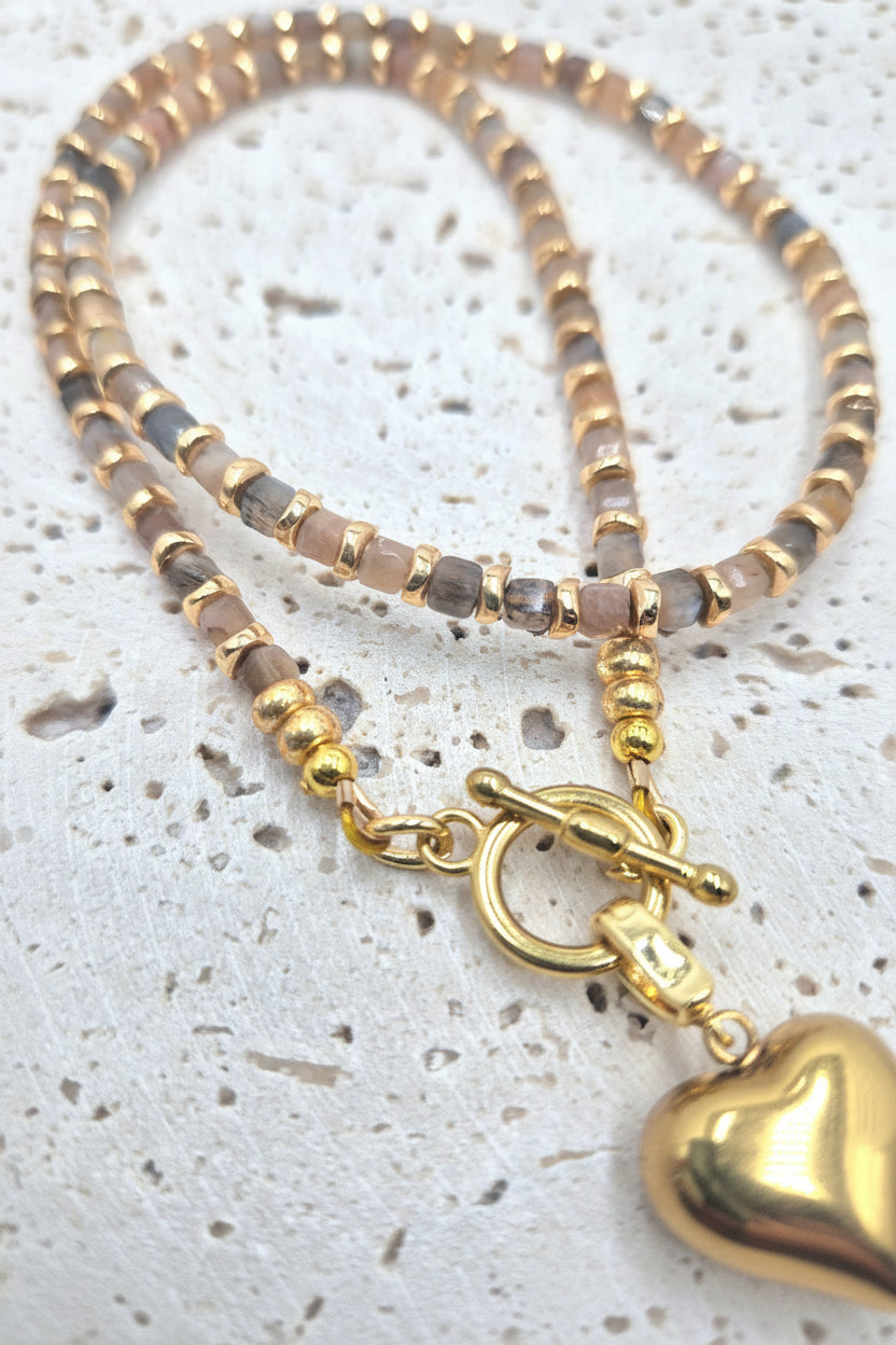 Sunstone Heart Necklace
