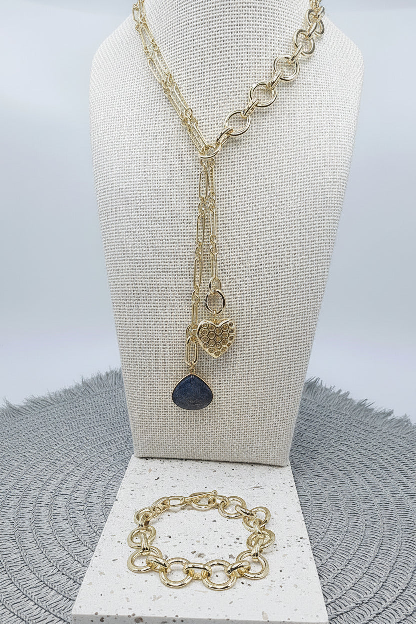 Loop Duo Labradorite Necklace/Bracelet