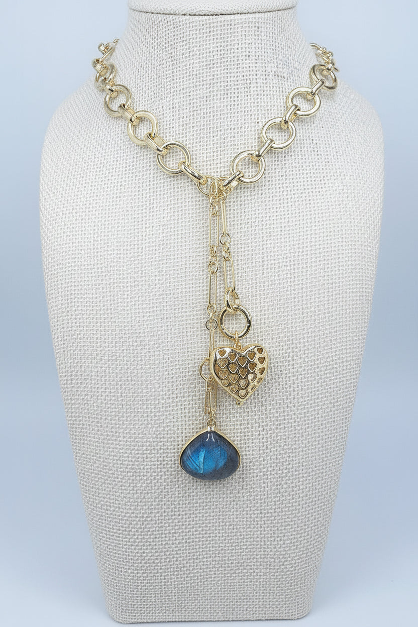 Luxe Link Gold Filigree Heart Necklace