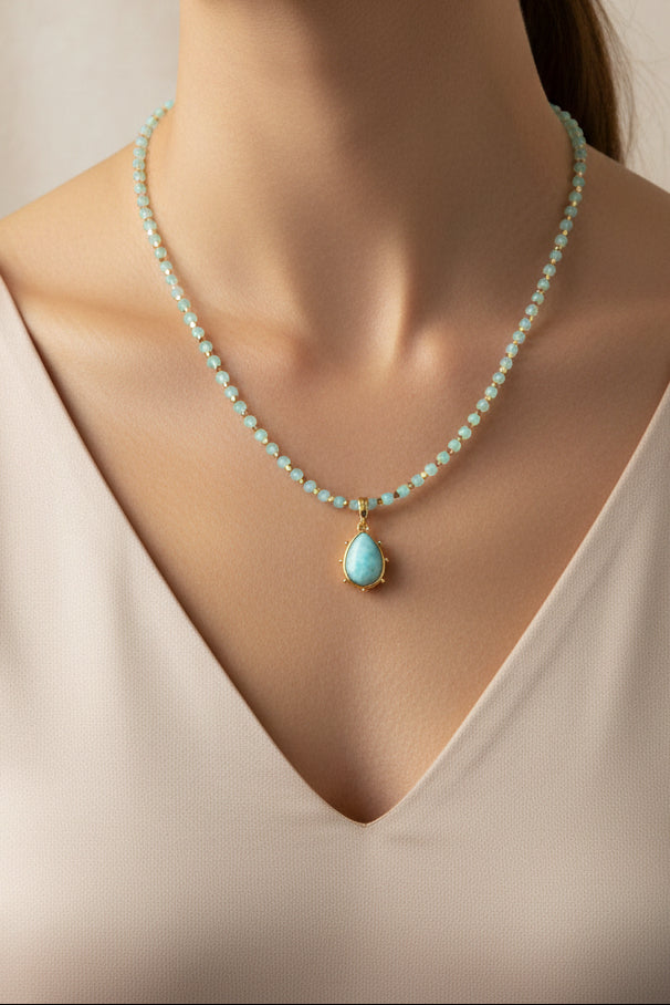 Aventurine Strand with Amazonite Drop