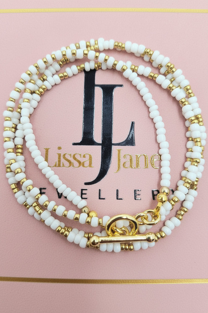 Afghan Tassel Beaded Necklace / Wrap Bracelet