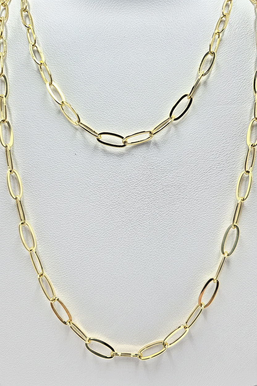 Classic Gold Oval Chain Necklace