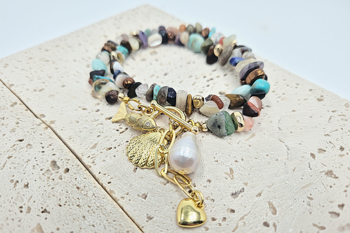 Sea & Stone Wrap Bracelet