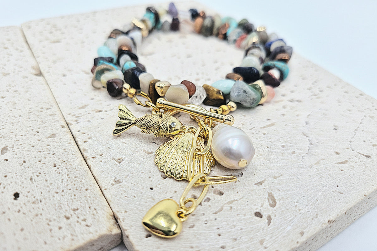 Sea & Stone Wrap Bracelet