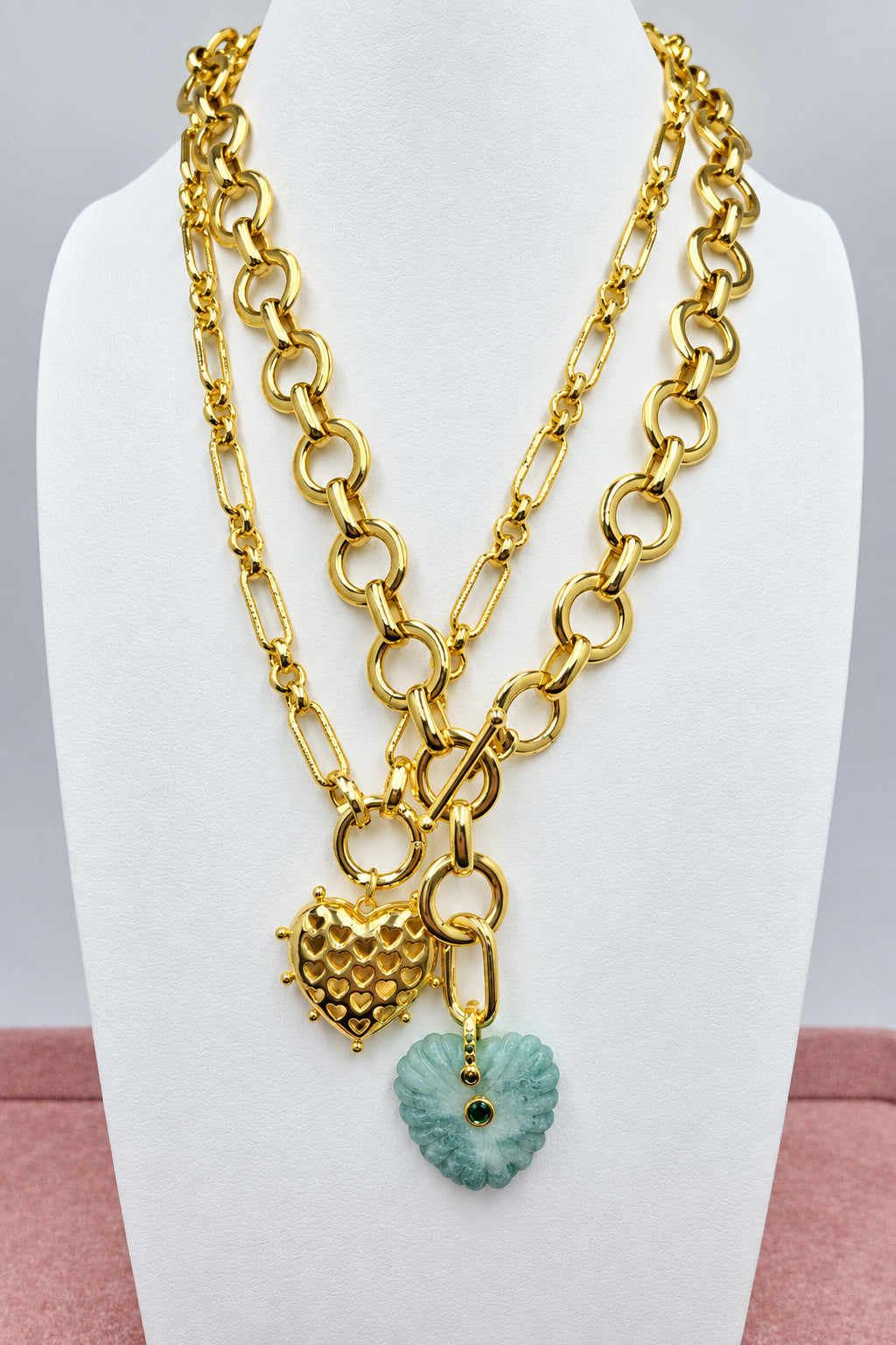 Loop Duo Amazonite Heart Necklace/Bracelet