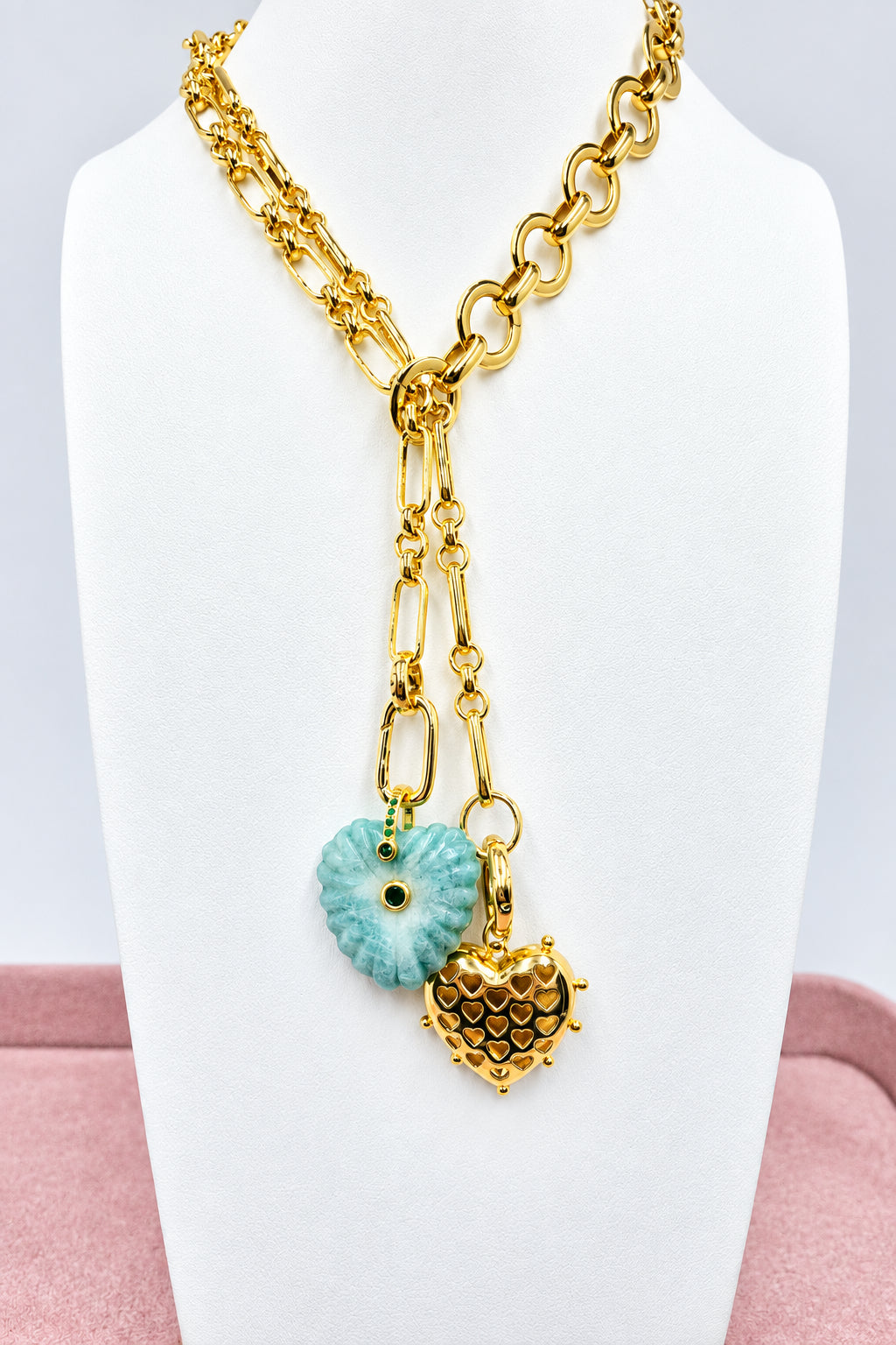 Loop Duo Amazonite Heart Necklace/Bracelet