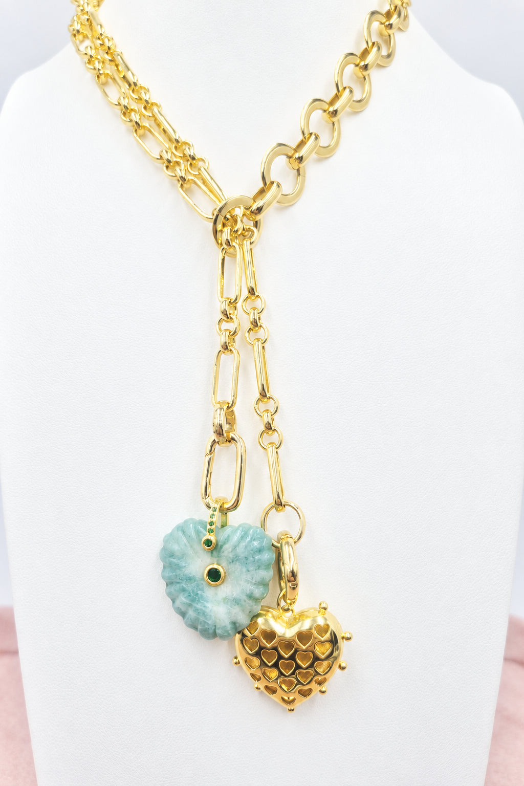 Loop Duo Amazonite Heart Necklace/Bracelet