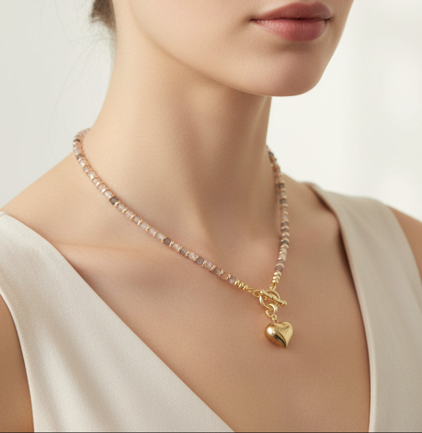 Sunstone Heart Necklace