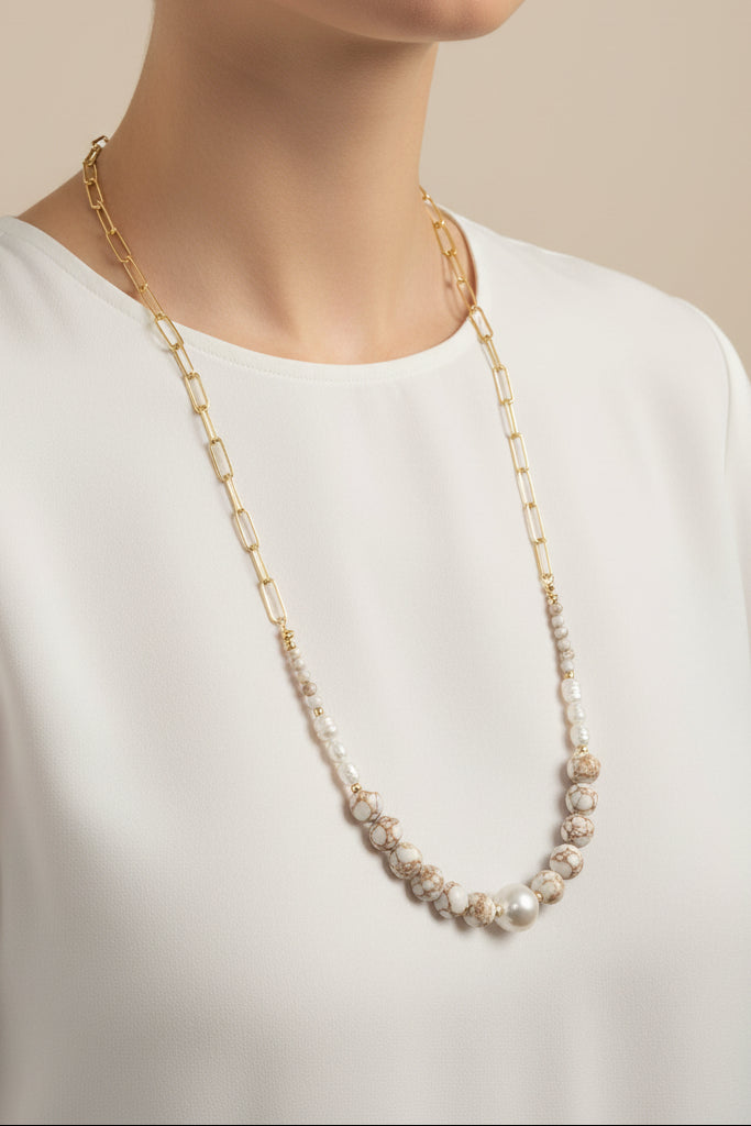Golden Glow Baroque Pearl Necklace