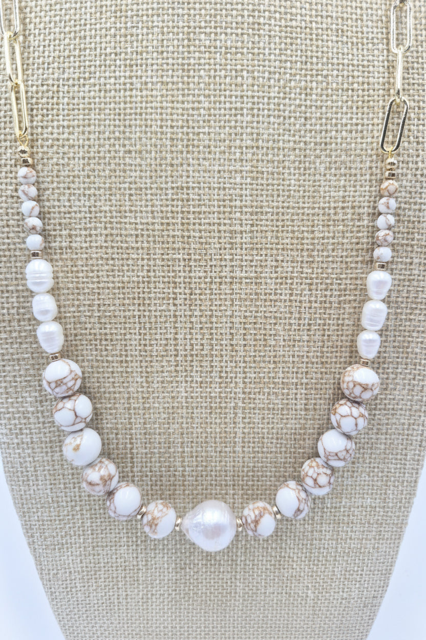 Golden Glow Baroque Pearl Necklace