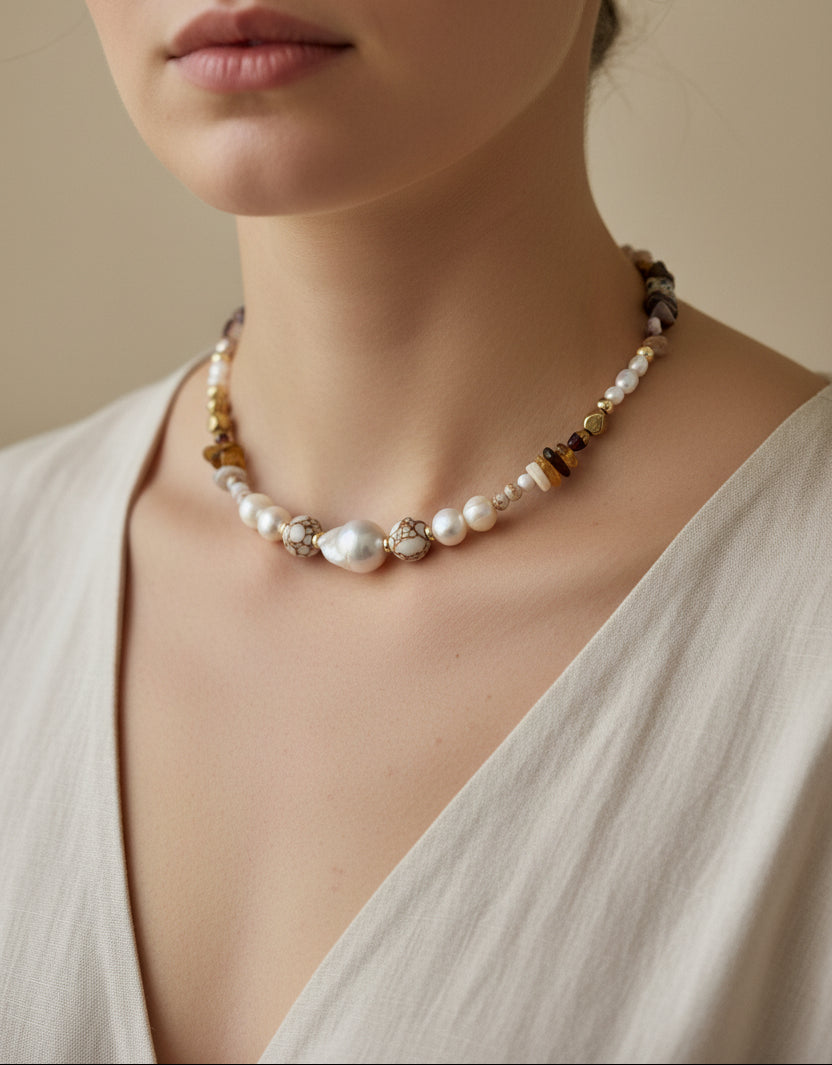 Golden Tide Pearl Necklace