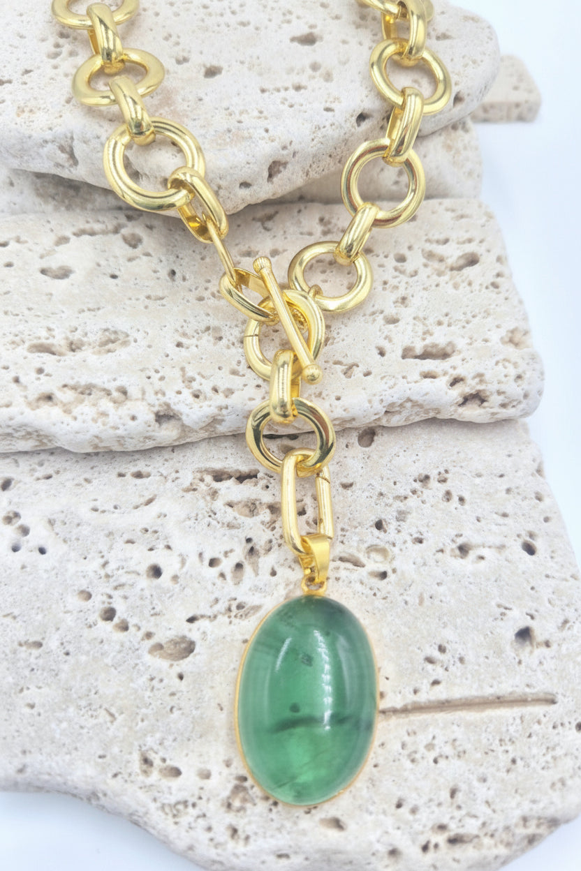Loop Duo Green Fluorite Necklace/Bracelet