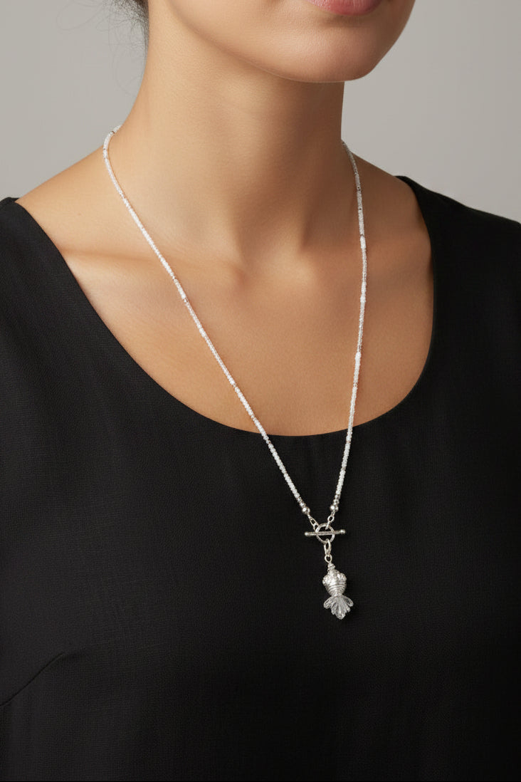 Celestial Koi Seed Bead Necklace